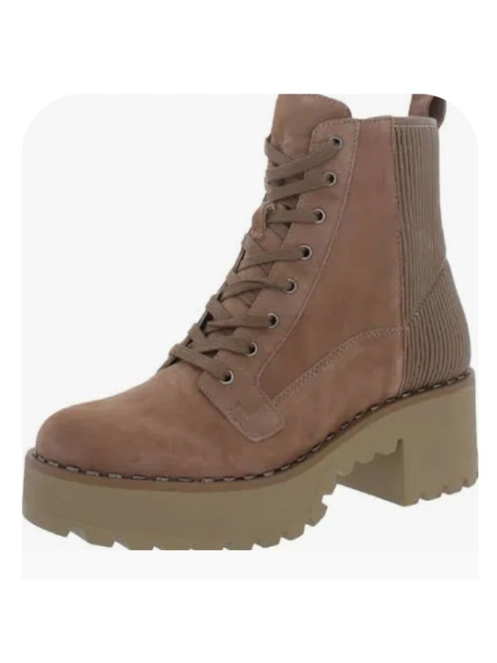 Vince Camuto VC Movelly Tuscan Taupe Suede Tie Up Boots Size 8 NIB